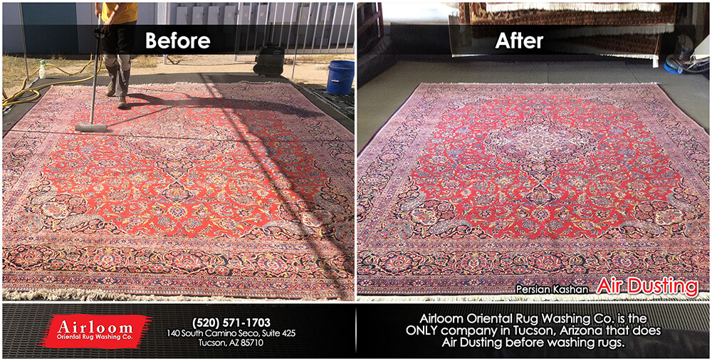 Persian Kashan - Before & After Air Dusting