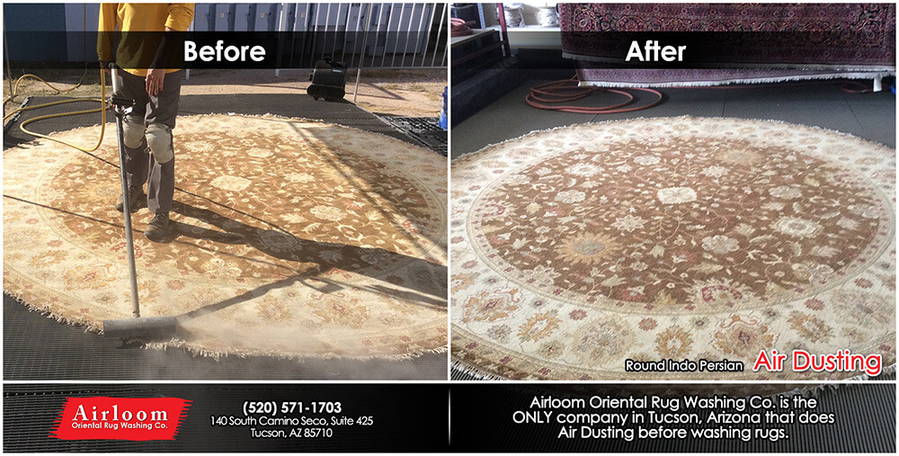 Round Indo Persian - Before & After Air Dusting